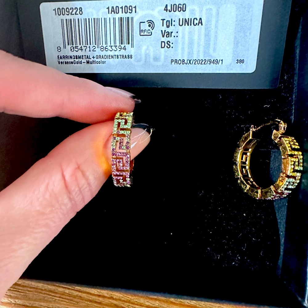 Degradé Greek motif hoop earrings